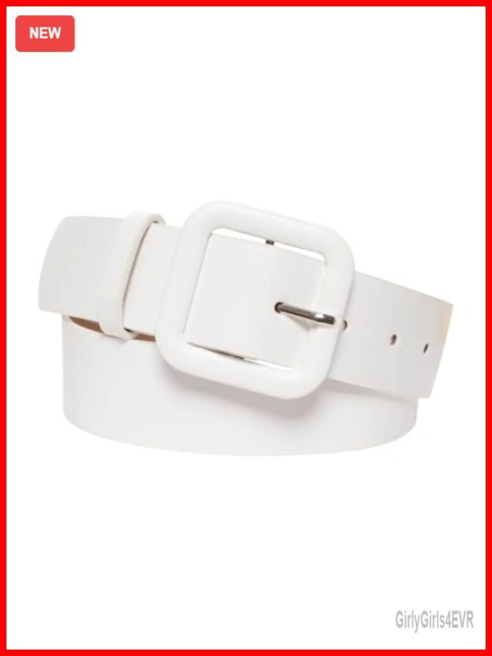 Women's PU Leather Belt Square Buckle Adjustable Waist Belt for Jeans Dresses